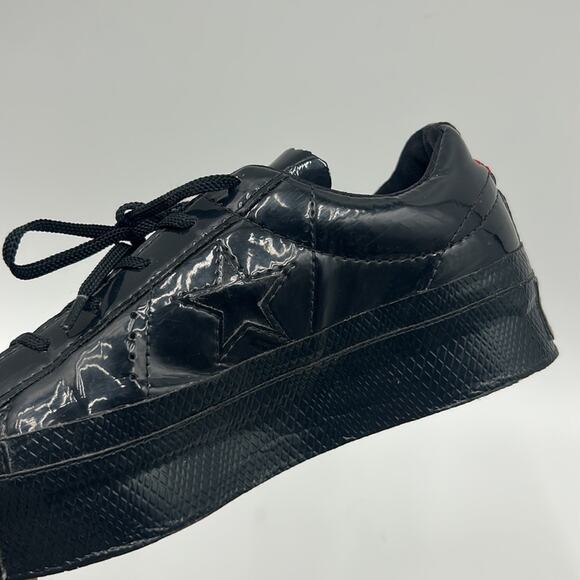 CONVERSE CHUCK TAYLOR ONE STAR PLATFORM OX PATENT WOMEN SIZE 5.5 SNEAKERS BLACK - Picture 11 of 13